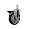 Service Caster 5'' Black Polyurethane Wheel Swivel 3/4'' Square Stem Caster with Brake SCC-SQ20S514-PPUB-BLK-PLB-34 - alternate 1